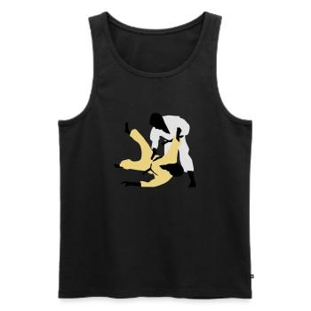 judo_a_3c - Männer Premium Bio Tank Top - Schwarz - Vorne - AI Model Male 178 light (178cm)