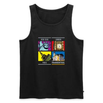Frankenthal - Männer Premium Bio Tank Top - Schwarz - Vorne - AI Model Male 178 light (178cm)