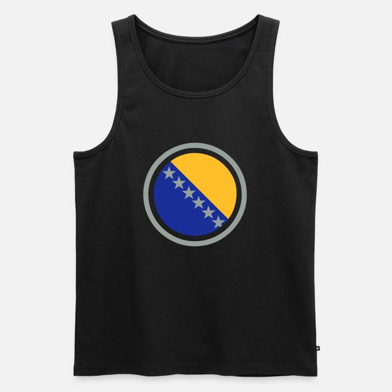 Bosnien Emblem - Männer Premium Bio Tank Top - Schwarz