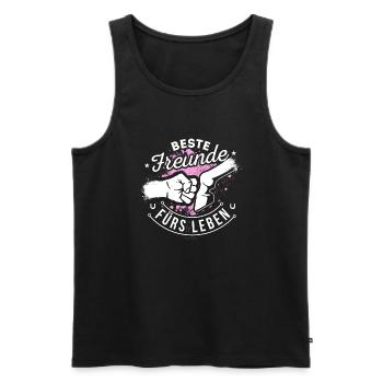 Pferd Pferde Reiten Beste Freunde - Männer Premium Bio Tank Top - Schwarz - Vorne - AI Model Male 178 light (178cm)