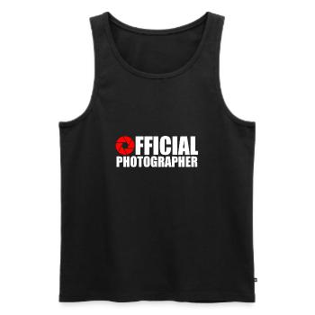 Official photographer - Men's Premium Organic Tank Top - black - Front - AI Model Male 178 light (178cm)