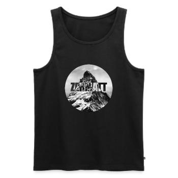 Zermatt - Männer Premium Bio Tank Top - Schwarz - Vorne - Michal (187cm)