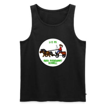 Pferdammt schnell - Männer Premium Bio Tank Top - Schwarz - Vorne - Michal (187cm)