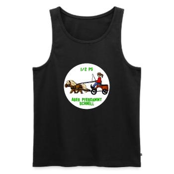 Pferdammt schnell - Männer Premium Bio Tank Top - Schwarz - Vorne - Michal (187cm)
