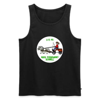 Pferdammt schnell - Männer Premium Bio Tank Top - Schwarz - Vorne - Michal (187cm)