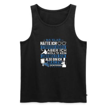 Maler - wollte kein Langweiler sein - Männer Premium Bio Tank Top - Schwarz - Vorne - AI Model Male 178 light (178cm)