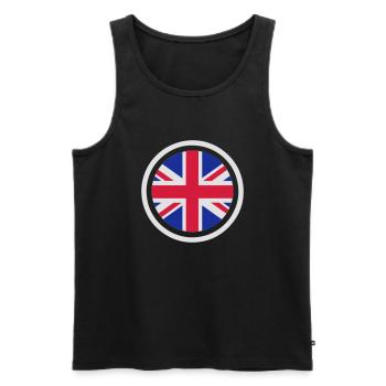 Great Britain (Union Jack) Emblem - Männer Premium Bio Tank Top - Schwarz - Vorne - AI Model Male 178 light (178cm)