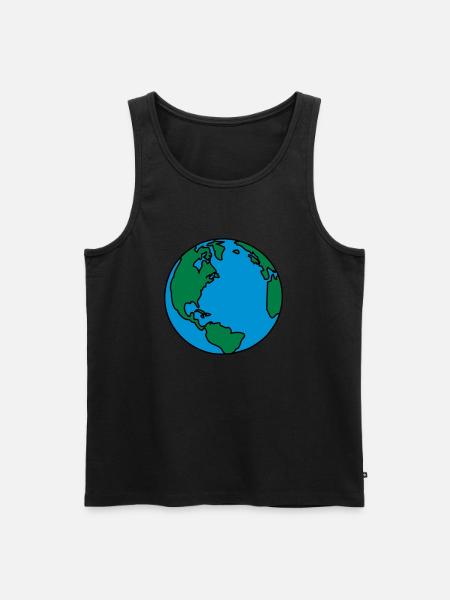 planet_erde_3c - Männer Premium Bio Tank Top - Schwarz