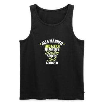 DIE BESTEN MÄNNER HABEN IM JULI GEBURTSTAG - Männer Premium Bio Tank Top - Schwarz - Vorne - AI Model Male 178 light (178cm)