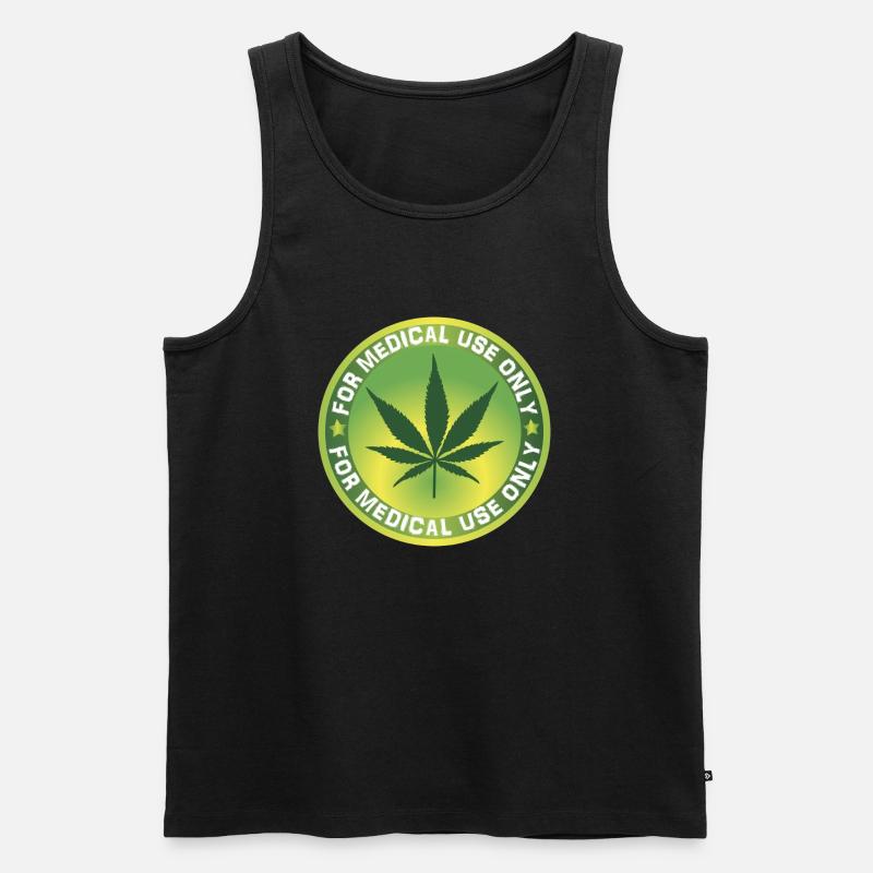 Marijuana Weed Gras - Männer Premium Bio Tank Top - Schwarz