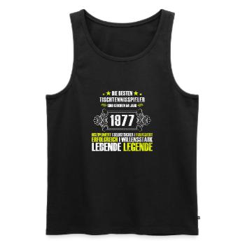 Geschenk zum 40. Geburtstag für Tischtennisspieler - Männer Premium Bio Tank Top - Schwarz - Vorne - AI Model Male 178 light (178cm)