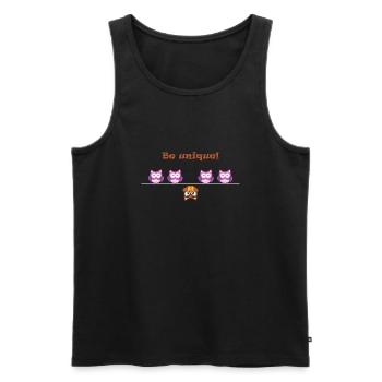 OWL unique - Débardeur bio Premium Homme - noir - Devant - Michal (187cm)
