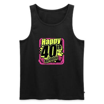 40 Birthday - Congratulations gift - Men's Premium Organic Tank Top - black - Front - Michal (187cm)