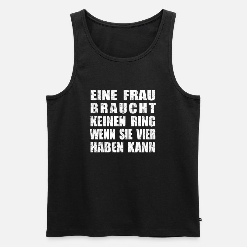 kein Ring vier Ringe - Männer Premium Bio Tank Top - Schwarz