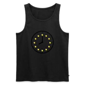 Uhr mit Bier anstelle von Zahlen - Männer Premium Bio Tank Top - Schwarz - Vorne - AI Model Male 178 light (178cm)
