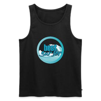 Surfer / Surfing: Best Surfer - Men's Premium Organic Tank Top - black - Front - AI Model Male 178 light (178cm)
