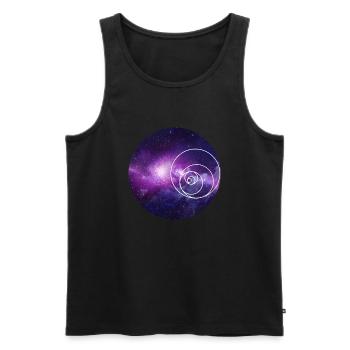 Cercle Galaxy - Débardeur bio Premium Homme - noir - Devant - AI Model Male 178 light (178cm)