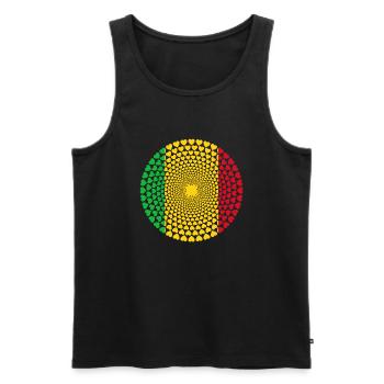 AMOUR COEUR MANDALA MALI - Débardeur bio Premium Homme - noir - Devant - AI Model Male 178 light (178cm)