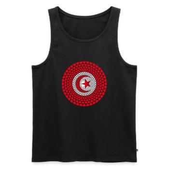 Tunisie Tunisie ⵜⵓⵏⴻⵙ Love Heart Mandala - Débardeur bio Premium Homme - noir - Devant - AI Model Male 178 light (178cm)