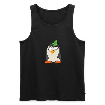 Party Pinguin Einhorn - Männer Premium Bio Tank Top - Schwarz - Vorne - AI Model Male 178 light (178cm)