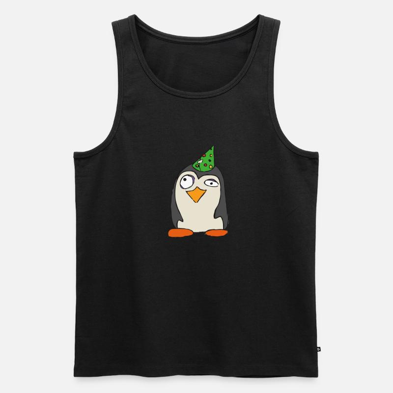 Party Pinguin Einhorn - Männer Premium Bio Tank Top - Schwarz