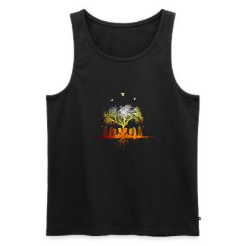 sunshinetown / Natur Sonne Stadt Baum - Männer Premium Bio Tank Top - Schwarz - Vorne - AI Model Male 178 light (178cm)