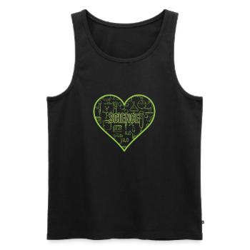 COEUR DE LA SCIENCE DE CHALEUR - Débardeur bio Premium Homme - noir - Devant - AI Model Male 178 light (178cm)