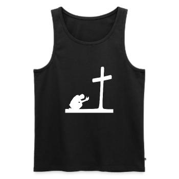 Christentum Collection - Männer Premium Bio Tank Top - Schwarz - Vorne - AI Model Male 178 light (178cm)