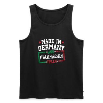 Made in Germany aus Italien - Männer Premium Bio Tank Top - Schwarz - Vorne - AI Model Male 178 light (178cm)