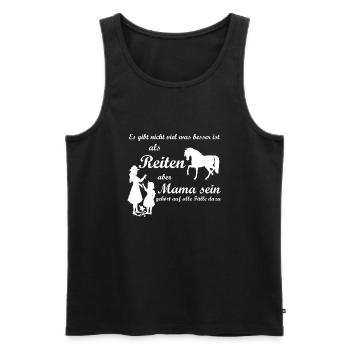 Mama sein und Reiten - Männer Premium Bio Tank Top - Schwarz - Vorne - AI Model Male 178 light (178cm)
