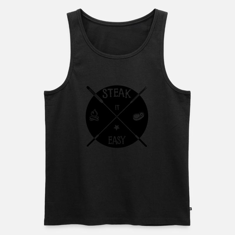 steak it easy_solid - Männer Premium Bio Tank Top - Schwarz