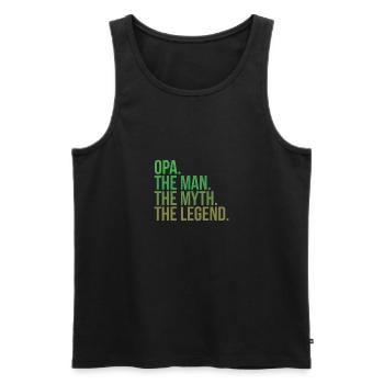 granny opa the man - Männer Premium Bio Tank Top - Schwarz - Vorne - AI Model Male 178 light (178cm)