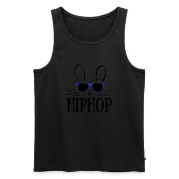 Pâques / Lapin de Pâques: Hip Hop - Débardeur bio Premium Homme - noir - Devant - Michal (187cm)