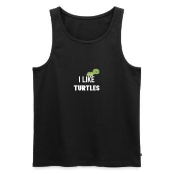 tortues - Débardeur bio Premium Homme - noir - Devant - AI Model Male 178 light (178cm)