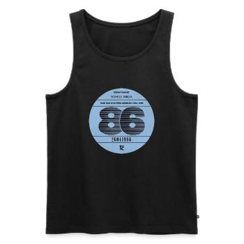 Vignette automobile 1986 - Débardeur bio Premium Homme - noir - Devant - AI Model Male 178 light (178cm)