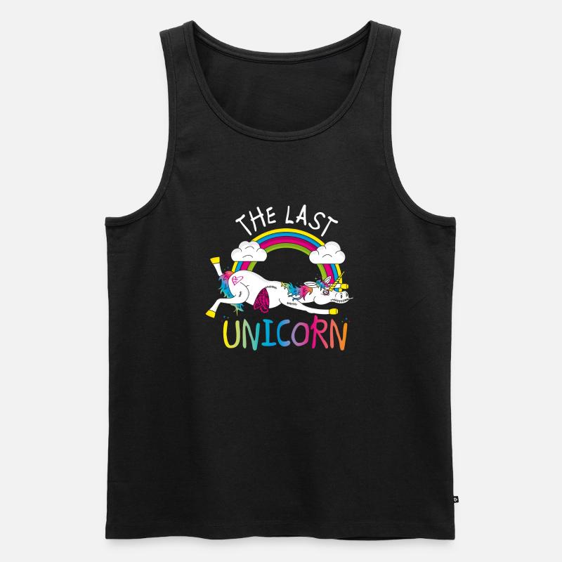 Das letzte Einhorn - Männer Premium Bio Tank Top - Schwarz