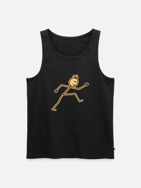 walking_stick_figure_2c - Men's Premium Organic Tank Top - black