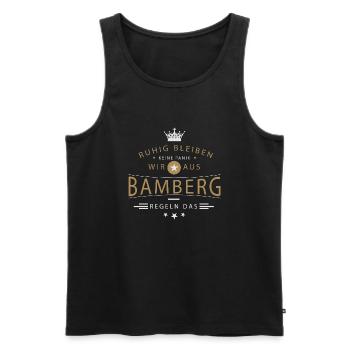 Bamberg cooles Souvenir und witziges Andenken - Männer Premium Bio Tank Top - Schwarz - Vorne - Michal (187cm)
