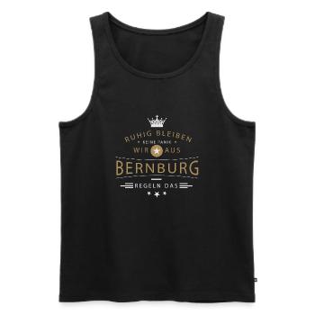 Bernburg cooles Souvenir und witziges Andenken - Männer Premium Bio Tank Top - Schwarz - Vorne - AI Model Male 178 light (178cm)