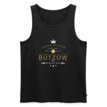 Bützow cooles Souvenir und witziges Andenken Shirt - Männer Premium Bio Tank Top - Schwarz - Vorne - Michal (187cm)