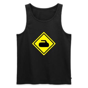 curling roadsign - Männer Premium Bio Tank Top - Schwarz - Vorne - AI Model Male 178 light (178cm)