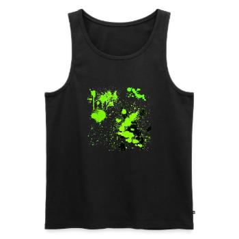 Green splatter - Men's Premium Organic Tank Top - black - Front - AI Model Male 178 light (178cm)