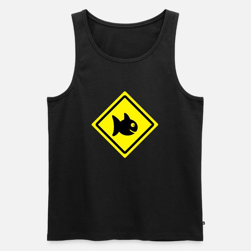 fish roadsign - Männer Premium Bio Tank Top - Schwarz