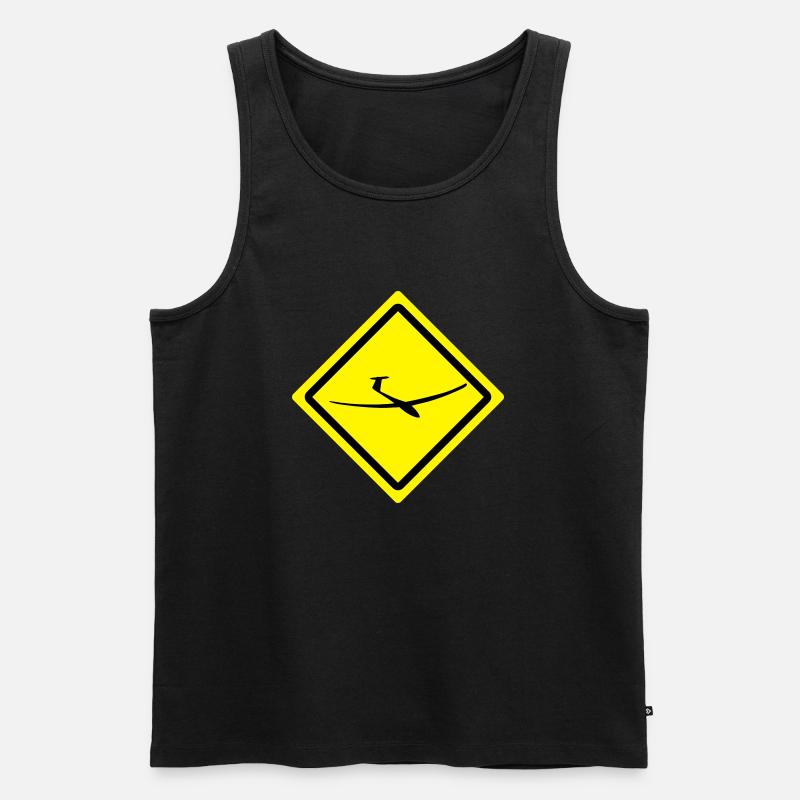 glider roadsign - Männer Premium Bio Tank Top - Schwarz