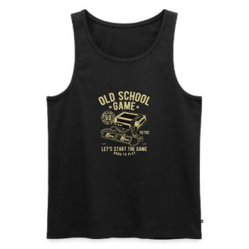 Retro Gaming - Männer Premium Bio Tank Top - Schwarz - Vorne - AI Model Male 178 light (178cm)