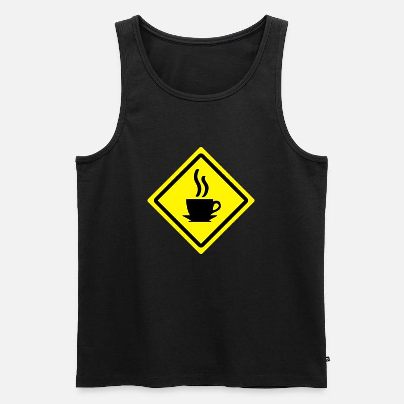 coffee roadsign - Männer Premium Bio Tank Top - Schwarz