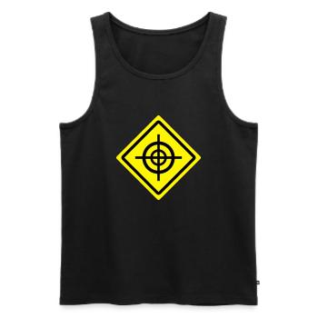 fadenkreuz roadsign - Männer Premium Bio Tank Top - Schwarz - Vorne - AI Model Male 178 light (178cm)