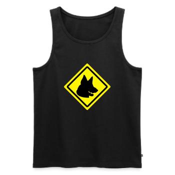 german shepherd roadsign - Débardeur bio Premium Homme - noir - Devant - AI Model Male 178 light (178cm)