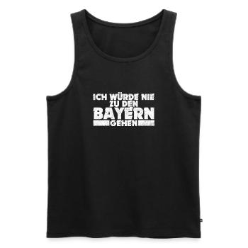 NIE ZU DEN BAYERN ANTI BAYERN - Männer Premium Bio Tank Top - Schwarz - Vorne - AI Model Male 178 light (178cm)