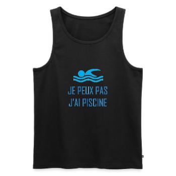 Je peux pas j'ai piscine - Débardeur bio Premium Homme - noir - Devant - Michal (187cm)